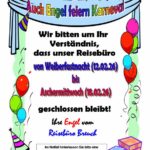 Plakat.Karneval Geschlossen.2026 Plakat.Karneval Geschlossen.2026